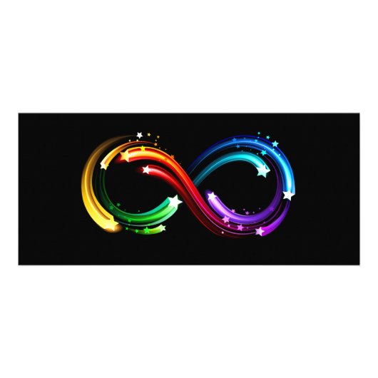 Oneindigheidssymbool van regenboogkometen reclamekaart (Voorkant)