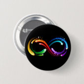 Oneindigheidssymbool van regenboogkometen ronde button 5,7 cm (Voorkant /achterkant)