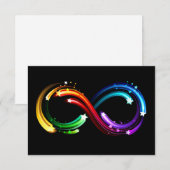 Oneindigheidssymbool van regenboogkometen save the date (Voorkant / Achterkant)