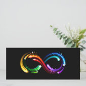 Oneindigheidssymbool van regenboogkometen save the date (Staand voorkant)