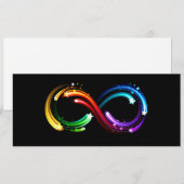 Oneindigheidssymbool van regenboogkometen save the date (Voorkant / Achterkant)