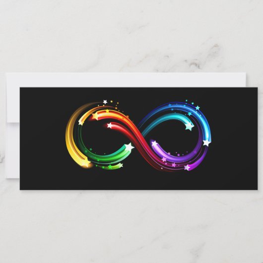 Oneindigheidssymbool van regenboogkometen save the date (Voorkant)