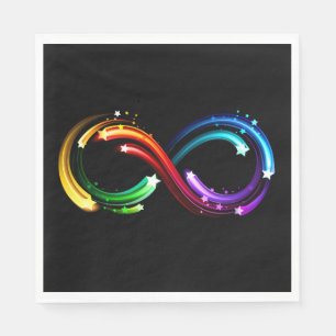 Oneindigheidssymbool van regenboogkometen servet