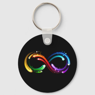 Oneindigheidssymbool van regenboogkometen sleutelhanger