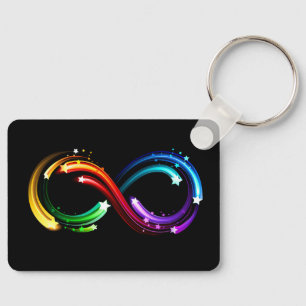 Oneindigheidssymbool van regenboogkometen sleutelhanger