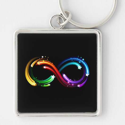 Oneindigheidssymbool van regenboogkometen sleutelhanger (Voorkant)