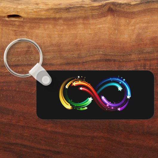Oneindigheidssymbool van regenboogkometen sleutelhanger (Achterkant)