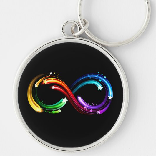 Oneindigheidssymbool van regenboogkometen sleutelhanger (Voorkant)