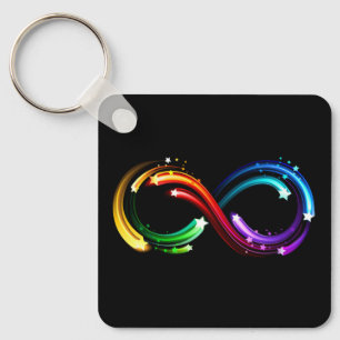 Oneindigheidssymbool van regenboogkometen sleutelhanger