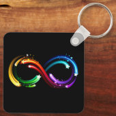 Oneindigheidssymbool van regenboogkometen sleutelhanger (Achterkant)