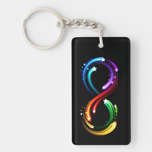 Oneindigheidssymbool van regenboogkometen sleutelhanger (Voorkant)