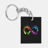 Oneindigheidssymbool van regenboogkometen sleutelhanger (Voorkant Links)