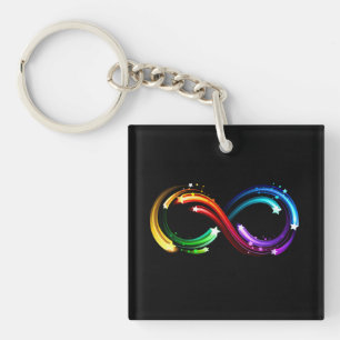 Oneindigheidssymbool van regenboogkometen sleutelhanger
