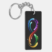 Oneindigheidssymbool van regenboogkometen sleutelhanger (Voorkant Links)
