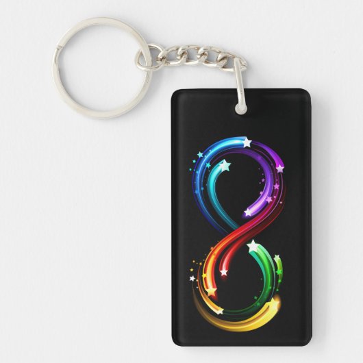 Oneindigheidssymbool van regenboogkometen sleutelhanger (Voorkant)