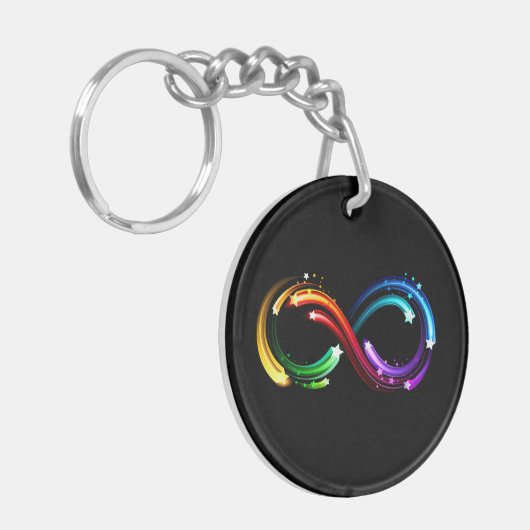 Oneindigheidssymbool van regenboogkometen sleutelhanger (Voorkant Links)