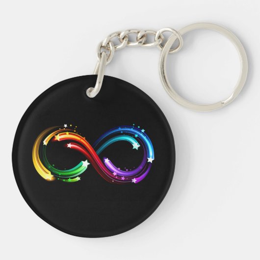 Oneindigheidssymbool van regenboogkometen sleutelhanger (Achterkant)