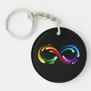 Oneindigheidssymbool van regenboogkometen sleutelhanger