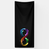 Oneindigheidssymbool van regenboogkometen spandoek (Verticaal)