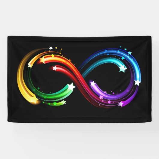 Oneindigheidssymbool van regenboogkometen spandoek (Horizontaal)