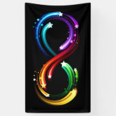 Oneindigheidssymbool van regenboogkometen spandoek (Verticaal)