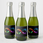 Oneindigheidssymbool van regenboogkometen sparkling wijnetiket (Flessen)