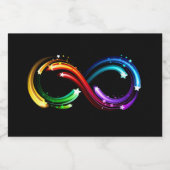 Oneindigheidssymbool van regenboogkometen sparkling wijnetiket (Enkel label)
