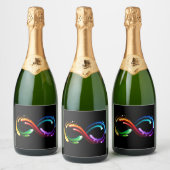 Oneindigheidssymbool van regenboogkometen sparkling wijnetiket (Flessen)