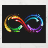 Oneindigheidssymbool van regenboogkometen sparkling wijnetiket (Enkel label)