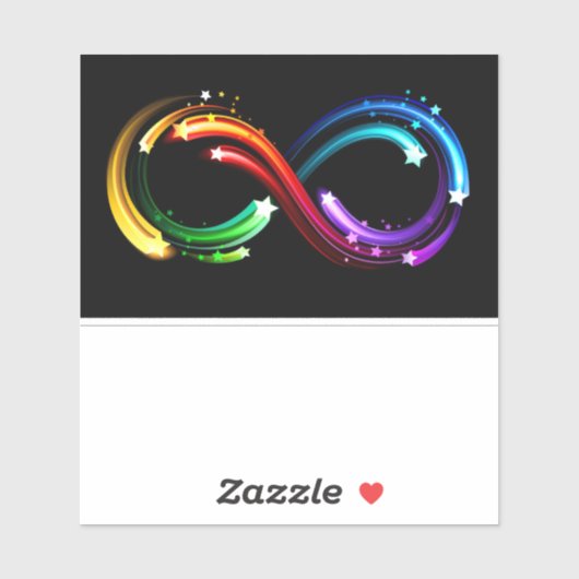 Oneindigheidssymbool van regenboogkometen sticker (Vel)