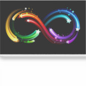 Oneindigheidssymbool van regenboogkometen sticker (Voorkant)