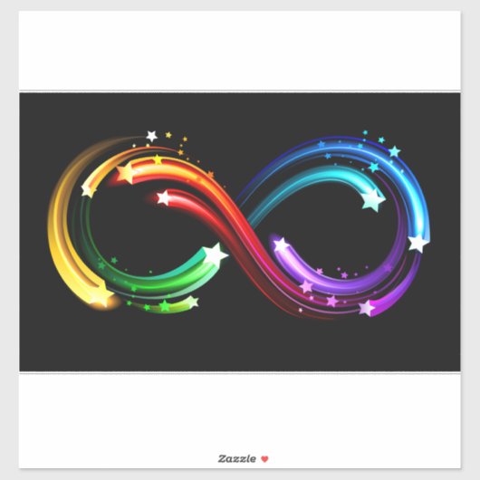Oneindigheidssymbool van regenboogkometen sticker (Vel)