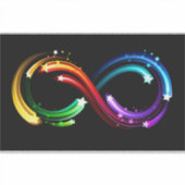 Oneindigheidssymbool van regenboogkometen sticker (Voorkant)