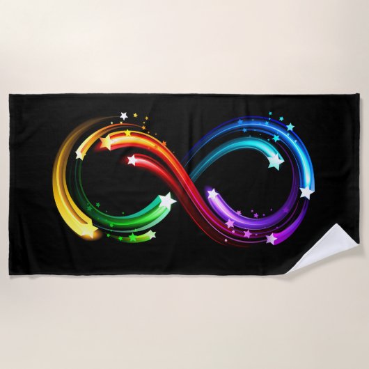 Oneindigheidssymbool van regenboogkometen strandlaken (Voorkant)