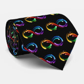 Oneindigheidssymbool van regenboogkometen stropdas (Opgerold)