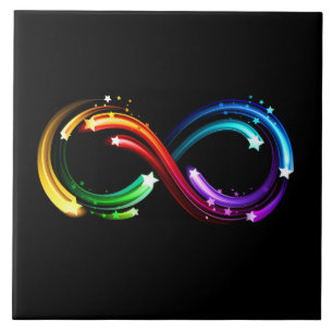 Oneindigheidssymbool van regenboogkometen tegeltje