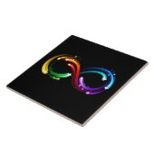 Oneindigheidssymbool van regenboogkometen tegeltje (Zijkant)