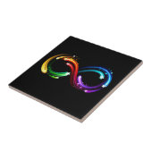 Oneindigheidssymbool van regenboogkometen tegeltje (Zijkant)
