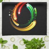 Oneindigheidssymbool van regenboogkometen theedoek (Gevouwen)