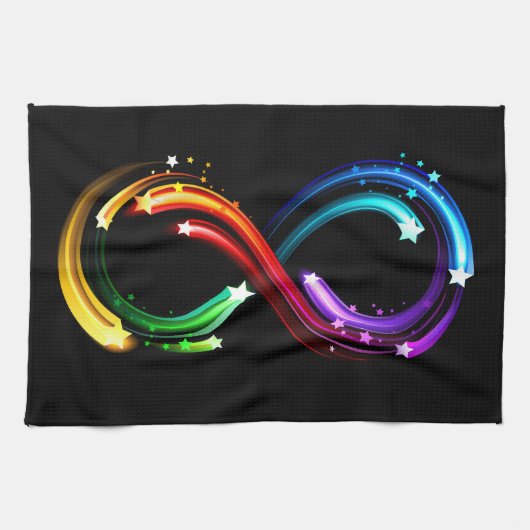 Oneindigheidssymbool van regenboogkometen theedoek (Horizontaal)