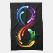 Oneindigheidssymbool van regenboogkometen theedoek (Verticaal)
