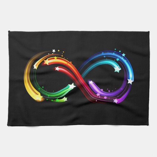 Oneindigheidssymbool van regenboogkometen theedoek (Horizontaal)