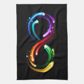 Oneindigheidssymbool van regenboogkometen theedoek (Verticaal)