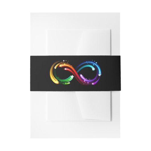 Oneindigheidssymbool van regenboogkometen uitnodigingen wikkel (Voorkant Voorbeeld)
