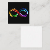 Oneindigheidssymbool van regenboogkometen vierkante visitekaartje (Voorkant / Achterkant)