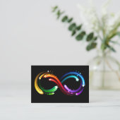 Oneindigheidssymbool van regenboogkometen visitekaartje (Staand voorkant)