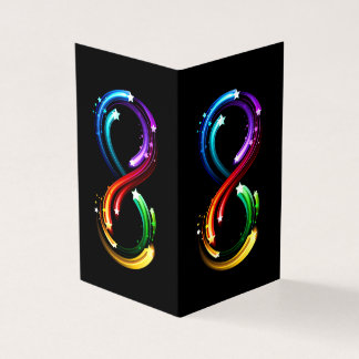 Oneindigheidssymbool van regenboogkometen visitekaartje