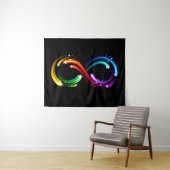 Oneindigheidssymbool van regenboogkometen wandkleed (In Situ (horizontaal))