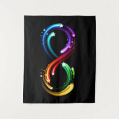 Oneindigheidssymbool van regenboogkometen wandkleed (Voorkant)