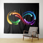 Oneindigheidssymbool van regenboogkometen wandkleed (In Situ (horizontaal))